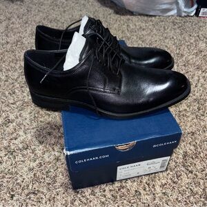 Cole Haan Mens Size 8.5W Modern Essential Plain Toe Oxford Shoe Black C38446 NIB